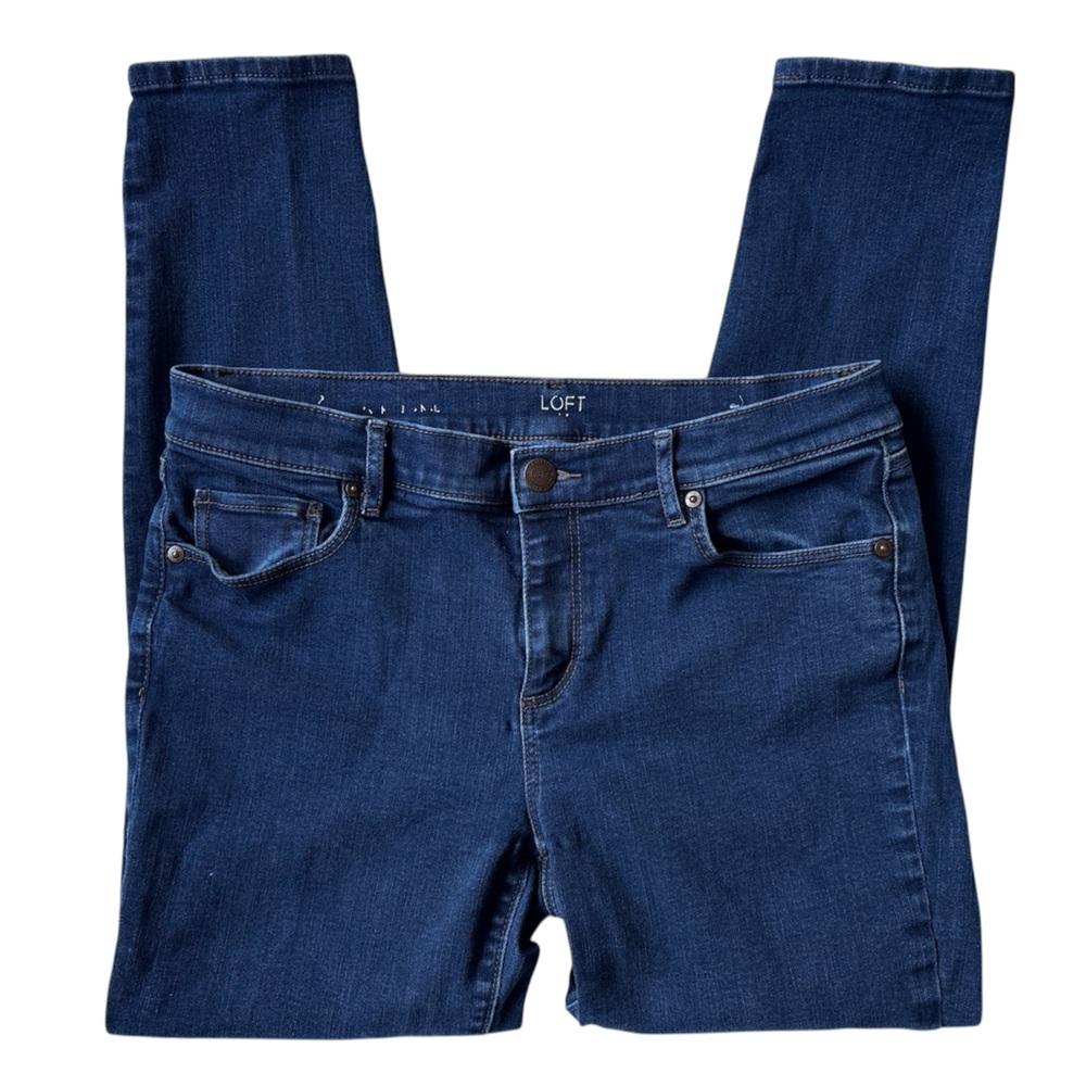 LOFT Skinny Ankle Jeans Dark Blue - 8
